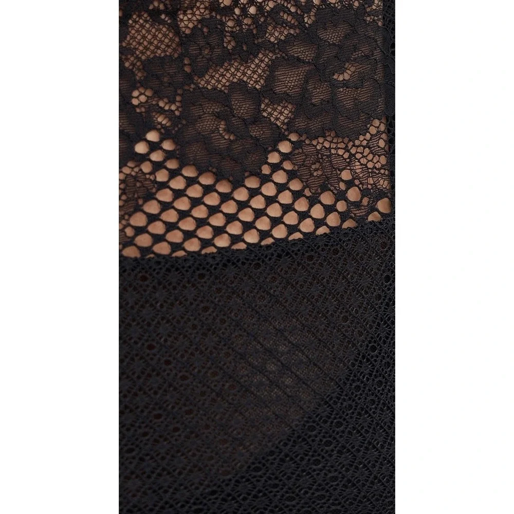 Night Mode Layering mesh lined bodycon lace long sleeVE NWOT